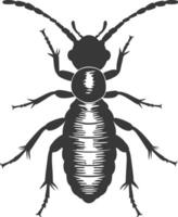 Silhouette termite animal full body black color only vector