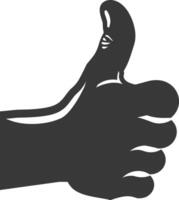 Silhouette thumb up like or agree logo symbol black color only vector