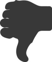 Silhouette thumb down bad or dislike symbol logo black color only vector