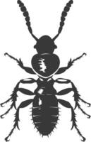 Silhouette termite animal full body black color only vector