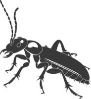 Silhouette termite animal full body black color only vector