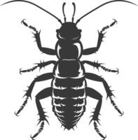 Silhouette termite animal full body black color only vector