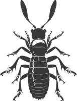 Silhouette termite animal full body black color only vector