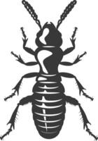 Silhouette termite animal full body black color only vector