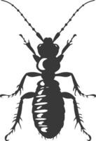 Silhouette termite animal full body black color only vector