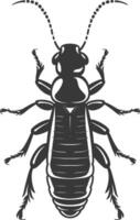 Silhouette termite animal full body black color only vector
