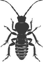 Silhouette termite animal full body black color only vector