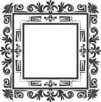 Silhouette Greek square frame black color only vector