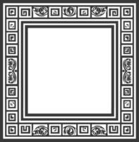 Silhouette Greek square frame black color only vector