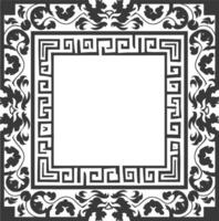 Silhouette Greek square frame black color only vector