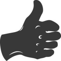 Silhouette thumb up like or agree logo symbol black color only vector