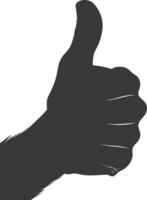 Silhouette thumb up like or agree logo symbol black color only vector