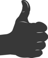 Silhouette thumb up like or agree logo symbol black color only vector