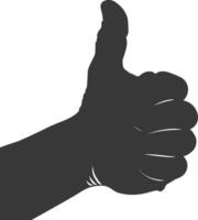 Silhouette thumb up like or agree logo symbol black color only vector