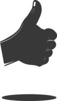 Silhouette thumb up like or agree logo symbol black color only vector