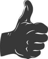 Silhouette thumb up like or agree logo symbol black color only vector