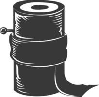 Silhouette toilet paper black color only vector