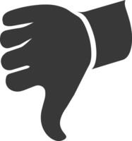 silueta pulgar abajo malo o disgusto símbolo logo negro color solamente vector