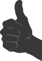 Silhouette thumb up like or agree logo symbol black color only vector