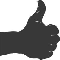 Silhouette thumb up like or agree logo symbol black color only vector