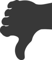 Silhouette thumb down bad or dislike symbol logo black color only vector