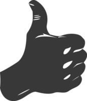 Silhouette thumb up like or agree logo symbol black color only vector