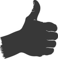 Silhouette thumb up like or agree logo symbol black color only vector