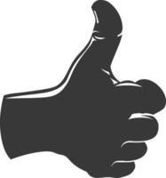 Silhouette thumb up like or agree logo symbol black color only vector