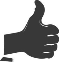 Silhouette thumb up like or agree logo symbol black color only vector