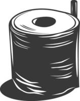 Silhouette toilet paper black color only vector