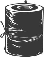 Silhouette toilet paper black color only vector