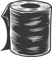 Silhouette toilet paper black color only vector