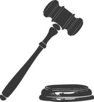 Silhouette gavel the hammer of justice black color only vector