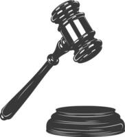 Silhouette gavel the hammer of justice black color only vector