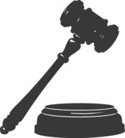 Silhouette gavel the hammer of justice black color only vector