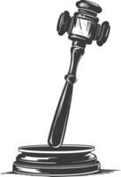 Silhouette gavel the hammer of justice black color only vector