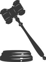 Silhouette gavel the hammer of justice black color only vector