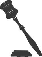 Silhouette gavel the hammer of justice black color only vector