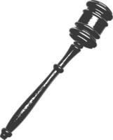 Silhouette gavel the hammer of justice black color only vector