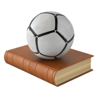 3D Rendering of a Soccer or Football on Book on Transparent Background png