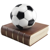 3d renderen van een voetbal of Amerikaans voetbal Aan boek Aan transparant achtergrond png