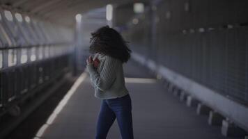 Female Person Showing Dramatic Emotional Freestyle Dance Move video