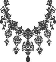 Silhouette jewelry necklace accessories black color only vector