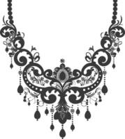 Silhouette jewelry necklace accessories black color only vector