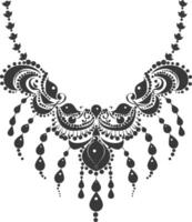 Silhouette jewelry necklace accessories black color only vector