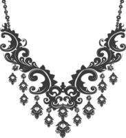 Silhouette jewelry necklace accessories black color only vector