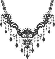 Silhouette jewelry necklace accessories black color only vector