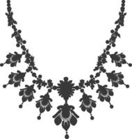 Silhouette jewelry necklace accessories black color only vector