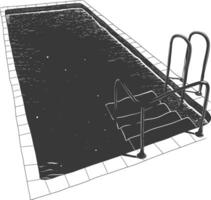 Silhouette swimming pool black color only vector