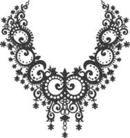 Silhouette jewelry necklace accessories black color only vector